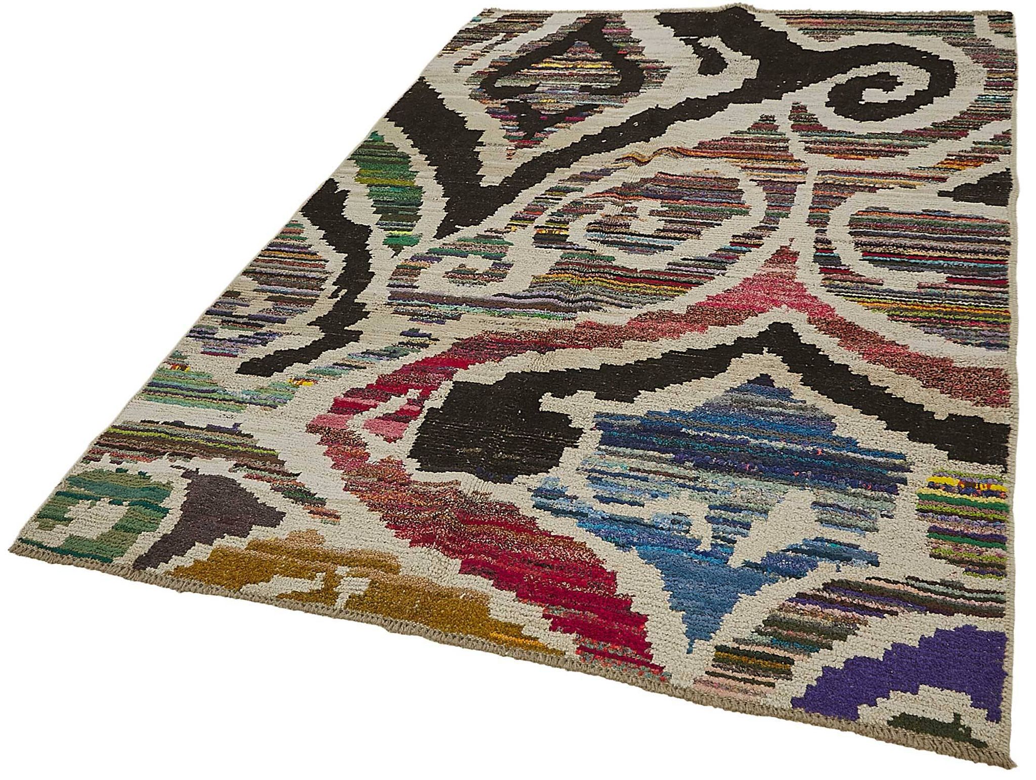 Tapis boho recyclé turc fait main 170 cm x 247 cm