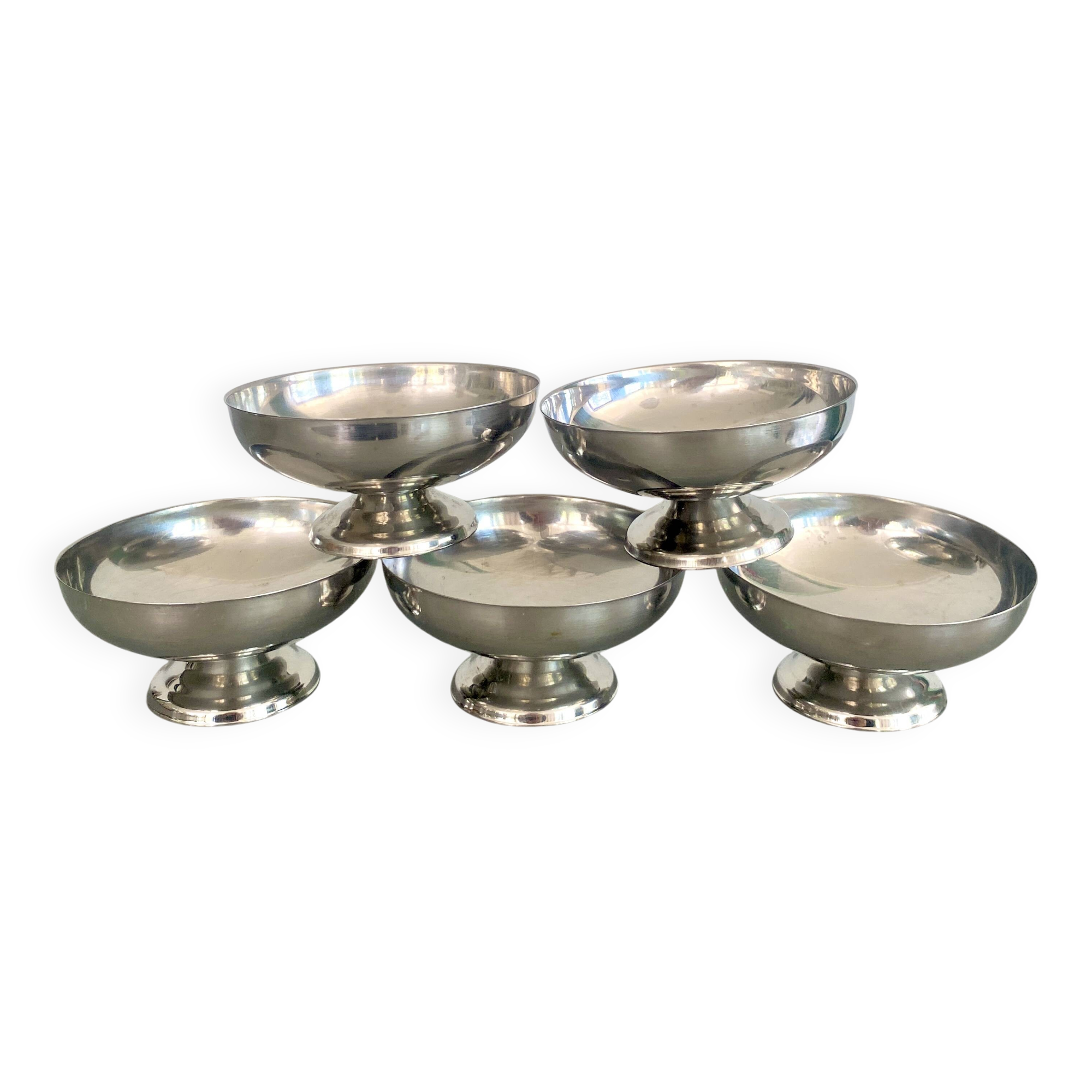 Stainless steel ice cream cup set
