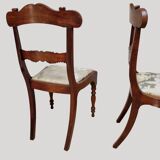 Pair of English Mahogany Sheraton Side Chairs, 1830s