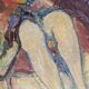 Seated woman, 20th century, signed FORVEILLE on the reverse, oil on canvas, 65 x 54 cm, unframed