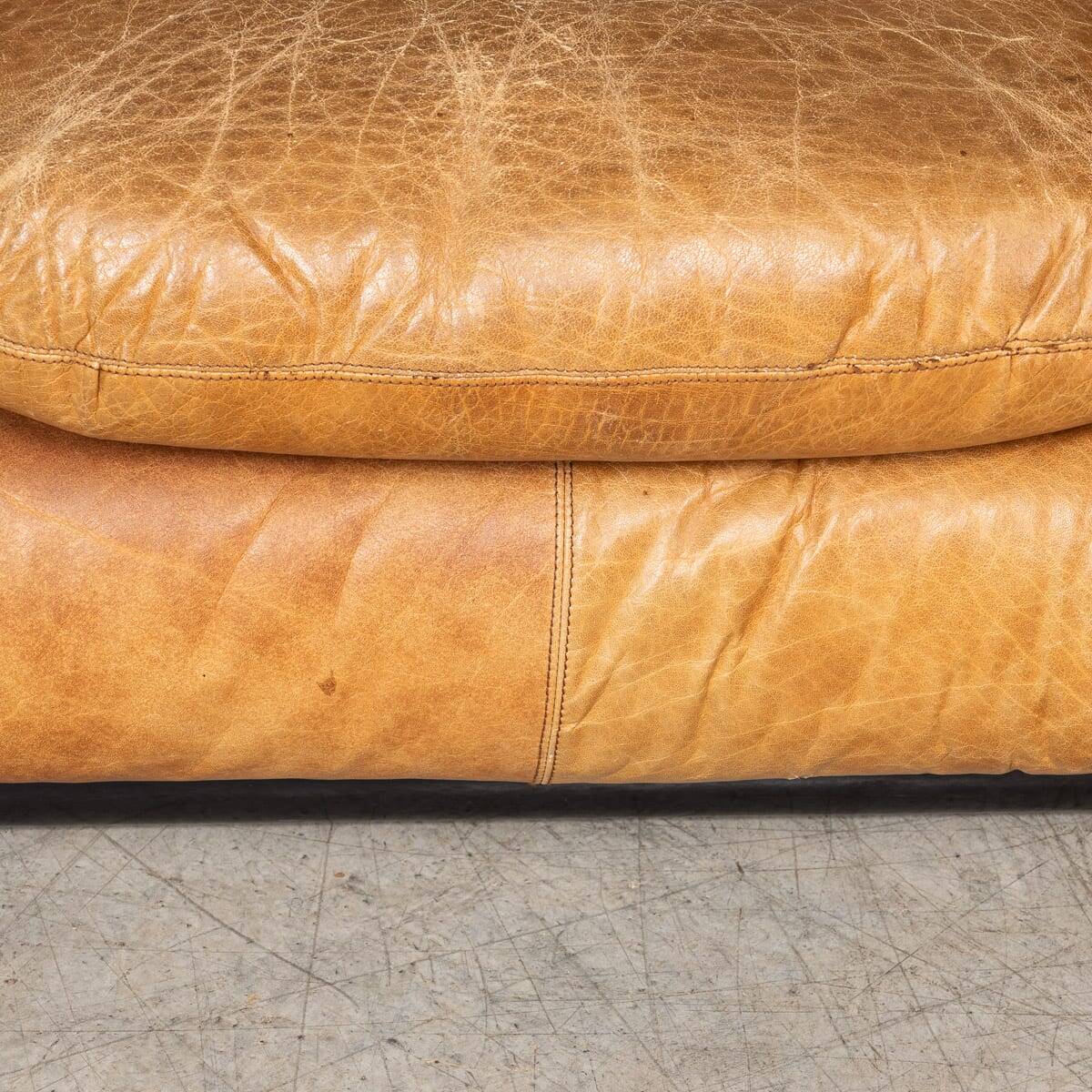 Vintage 20thc pair of italian leather lounge chairs by rossi di albizzate
