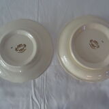 2 dishes presentation plates Sarreguemines 526112 faience flowers STRASBOURG