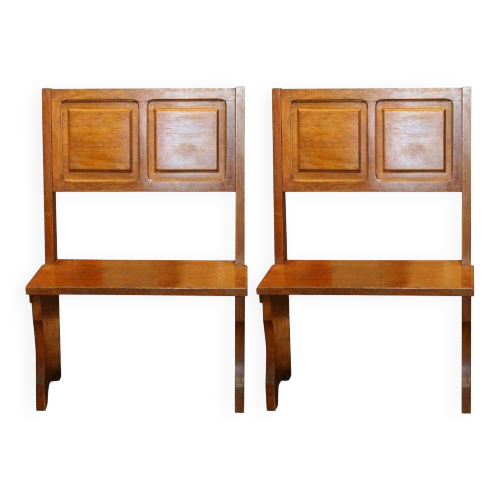 Vintage Italian Modern High Back Bench in Wood, 1950s