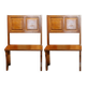 Vintage Italian Modern High Back Bench in Wood, 1950s