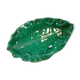 Ravier vintage céramique en forme de feuille