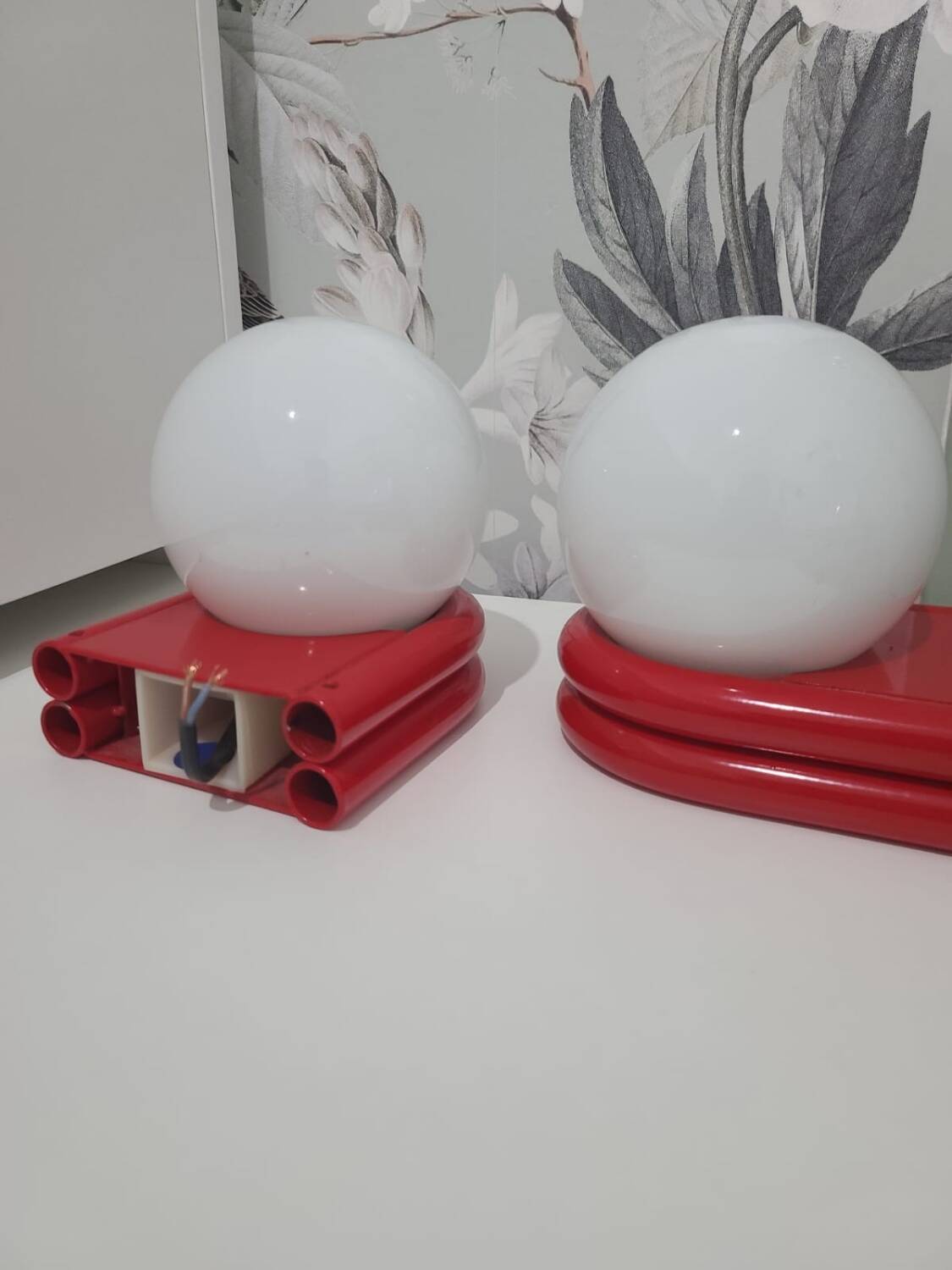 Pair of space age wall lights