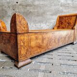 Antique chaise longue daybed Empire style walnut