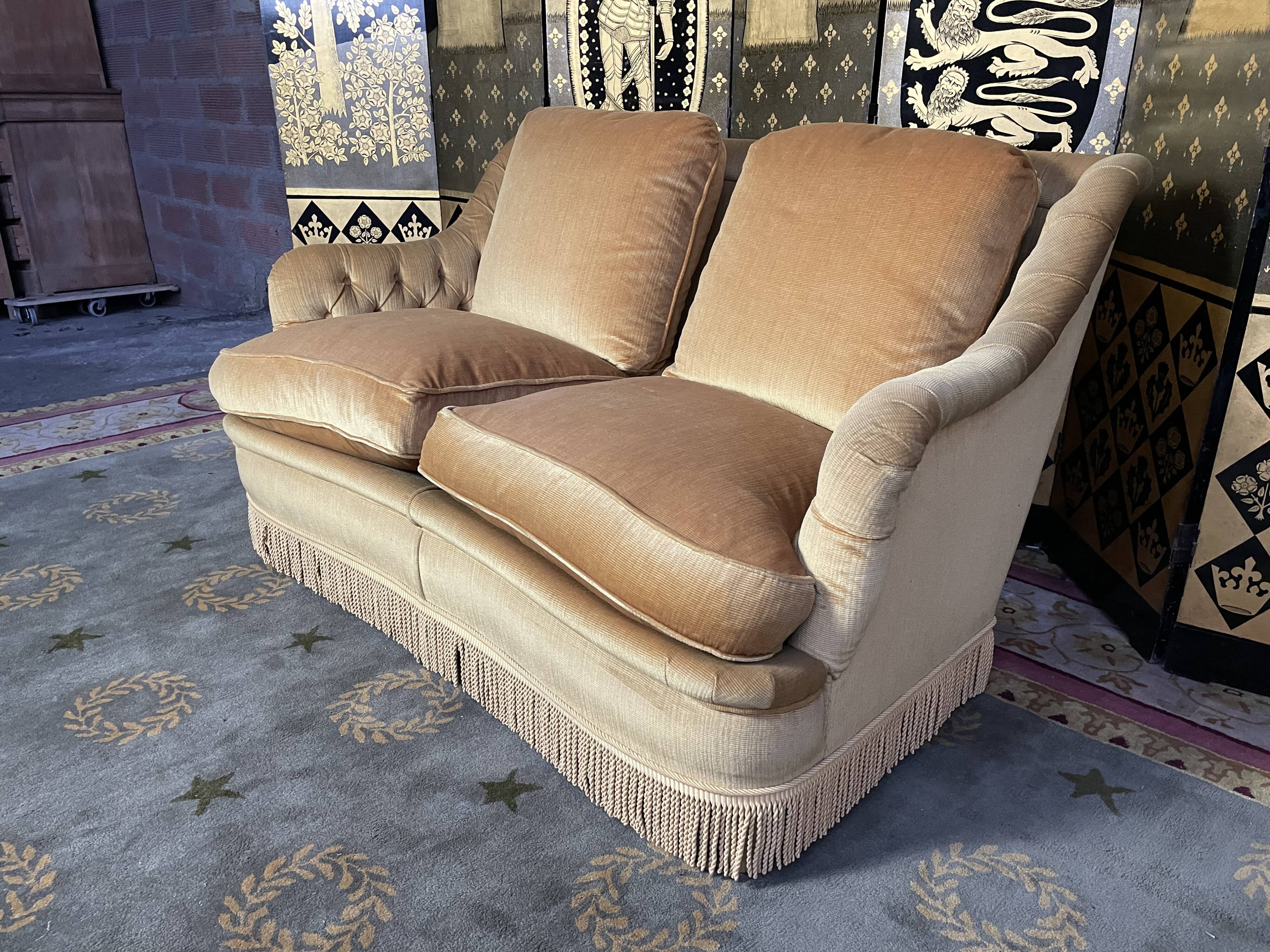 Gold velvet toad sofa