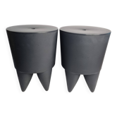 Pair of Bubu 1er stools by Philippe Starck in black