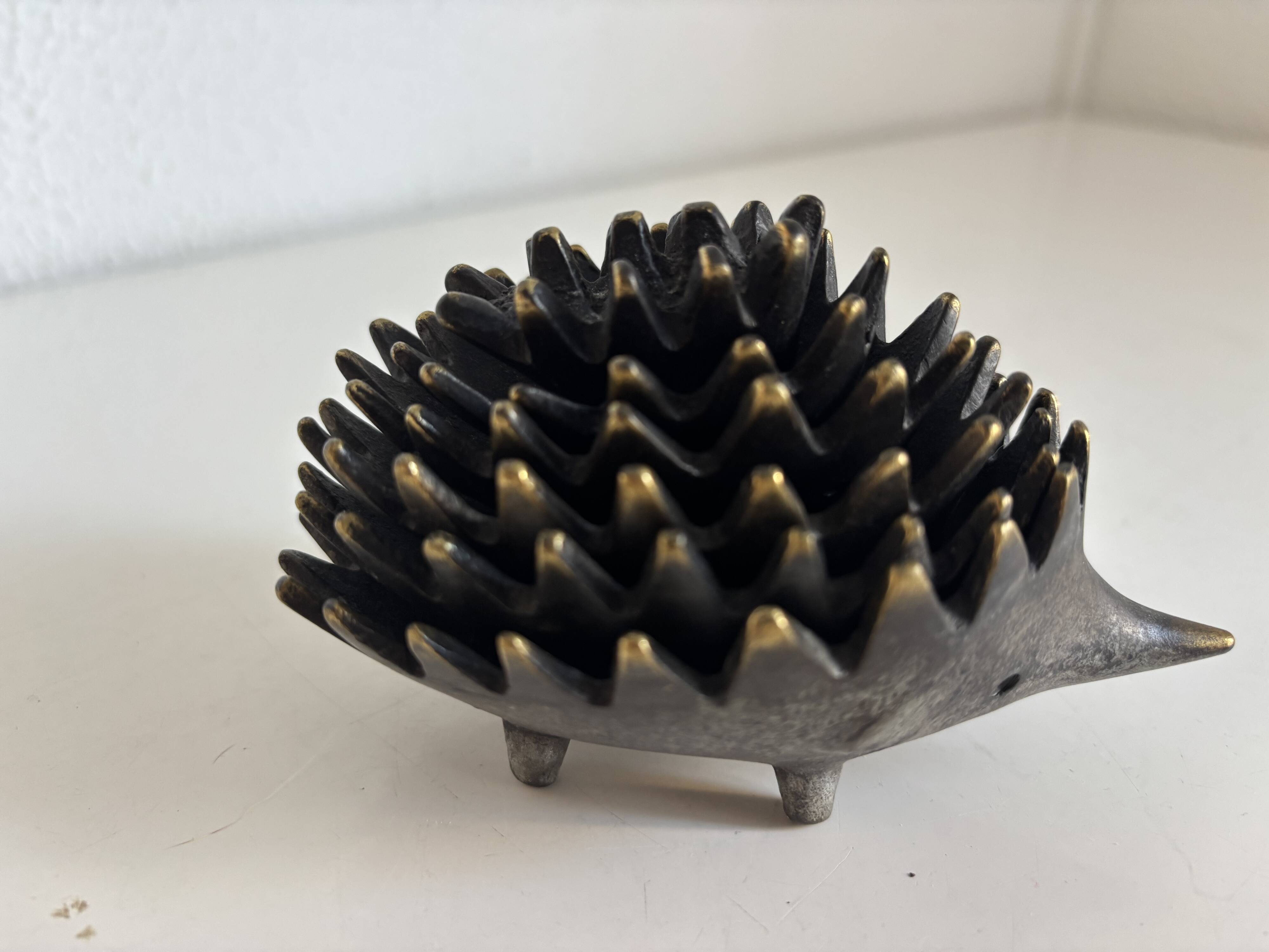 Vintage 1950 hedgehog ashtrays by Walter Bosse for Hertha Baller