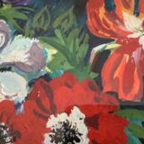 Framed painting 35X28 cm Anemones
