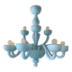Contemporary Matte Light-Blue Murano Style Glass Chandelier
