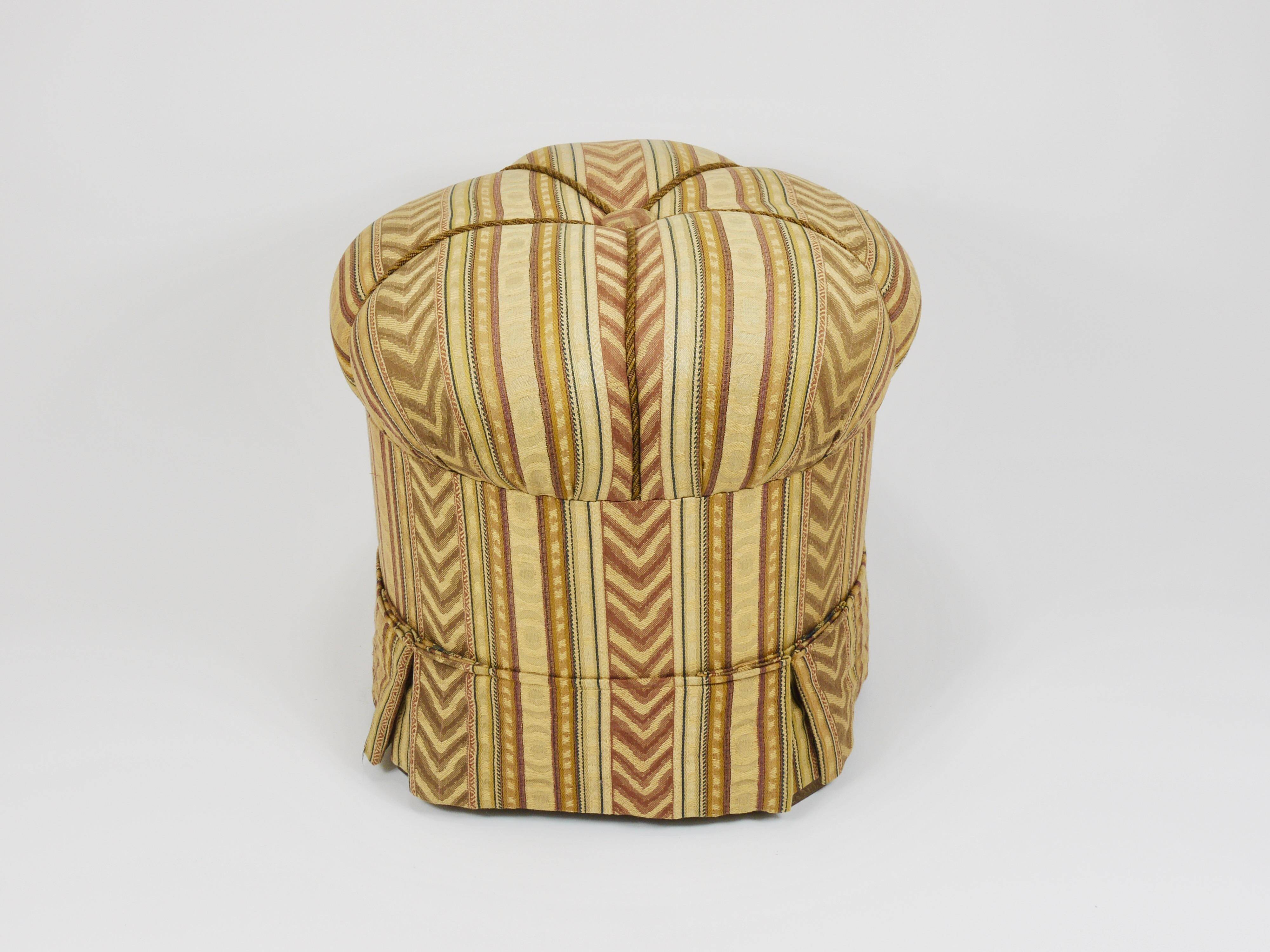 Art Deco Stool Friedrich Otto Schmidt, Pouf, Original Condition, Vienna, 1920s