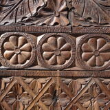 Carved floral pattern door