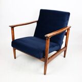 GFM-142 armchair, designed by Edmund Homa from the 70s, navy blue - 2 pieces available