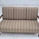 1950s, Danish 2-seater sofa, beige furniture wool fabric, beech wood legs.
