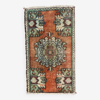 Petit tapis turc vintage 89x52 cm, Short Runner, Tribal, Shabby, Mini Tapis