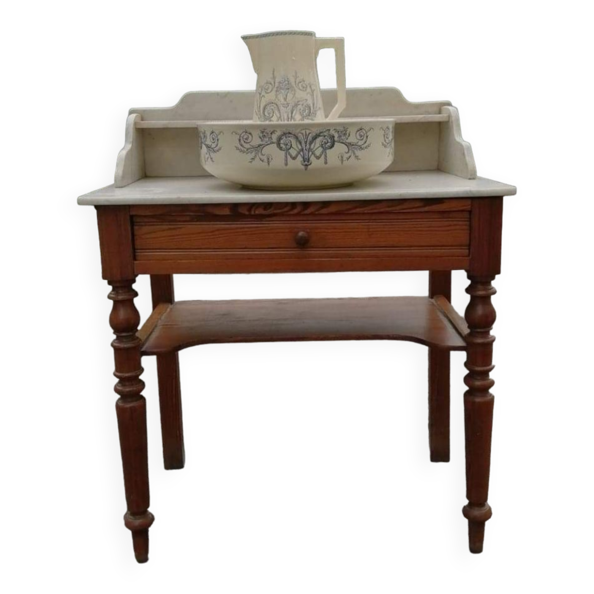 Toilet table with trim