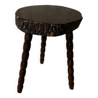 Tabouret tripode brutaliste