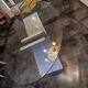 Glass and marble table
