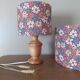 lampe bois vintage inspiration pop liberty/fleurs