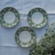 3 Churchill Staffordshire "Verdigris" saucers