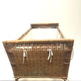 Vintage rattan and wicker bed