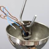 Art Deco nickel chandelier with cream glass cylinders, Czechoslovakia, 1930s