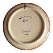 Biot ceramic - plate signed l'aiguiere - L. Gruson - hand painted - 25cm