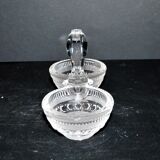 Antique Baccarat double crystal salt cellar, signed