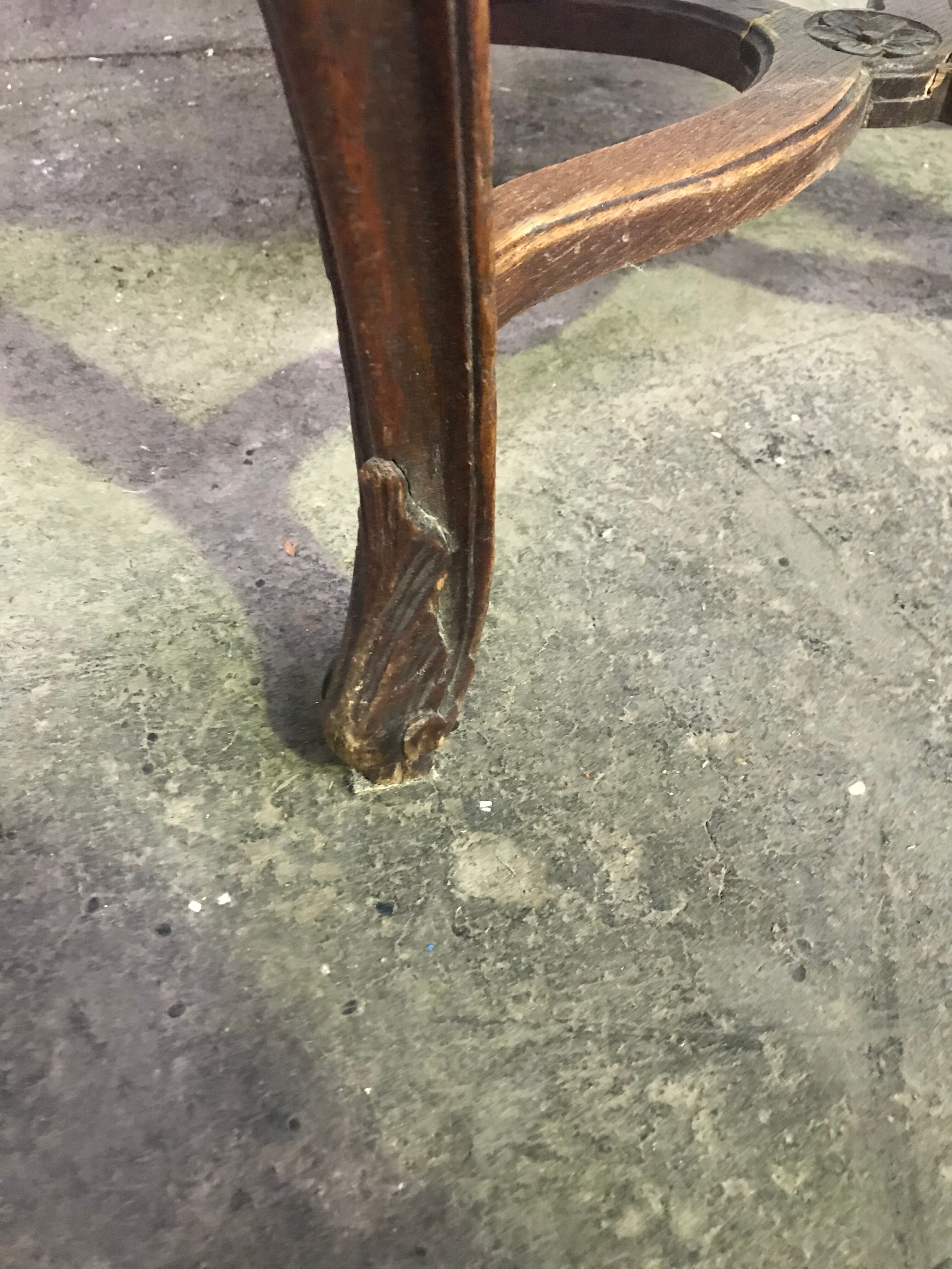 Suite of 6 Louis XV chairs in oak, 19th century