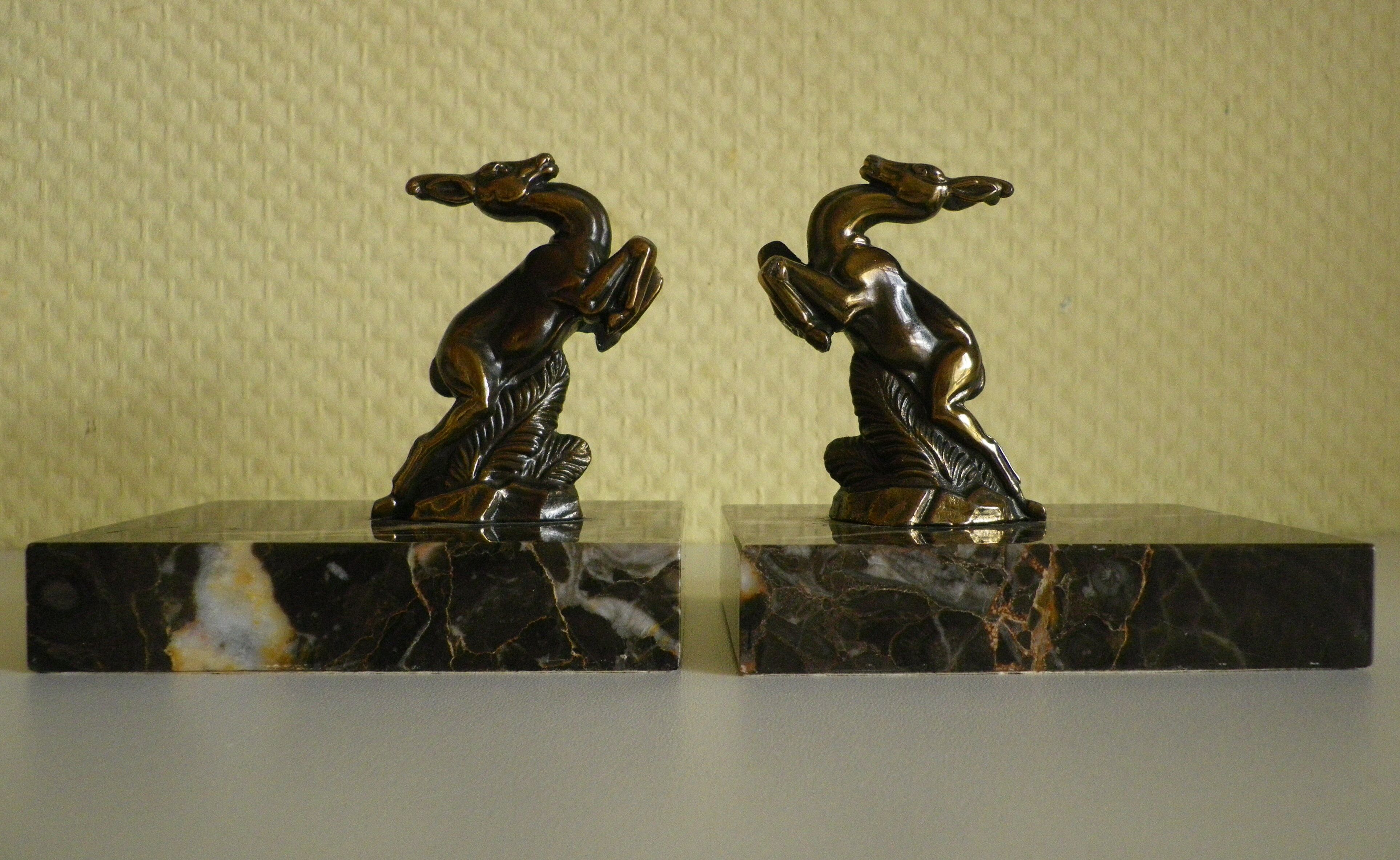 Bookend with antelopes