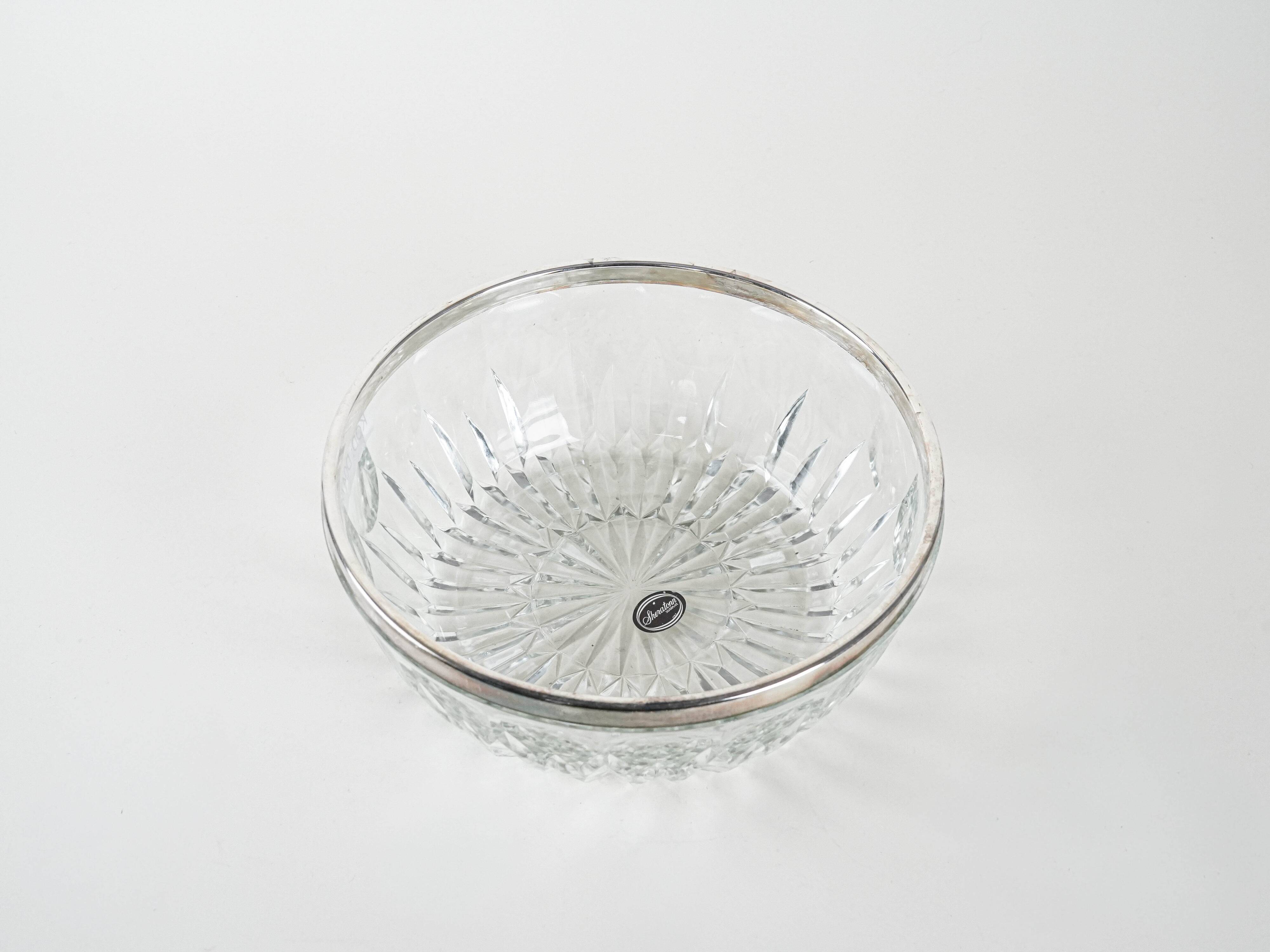 Crystal bowl, Italian design, 1960s, made in Italy