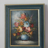 Painting bouquet of flowers oil on canvas