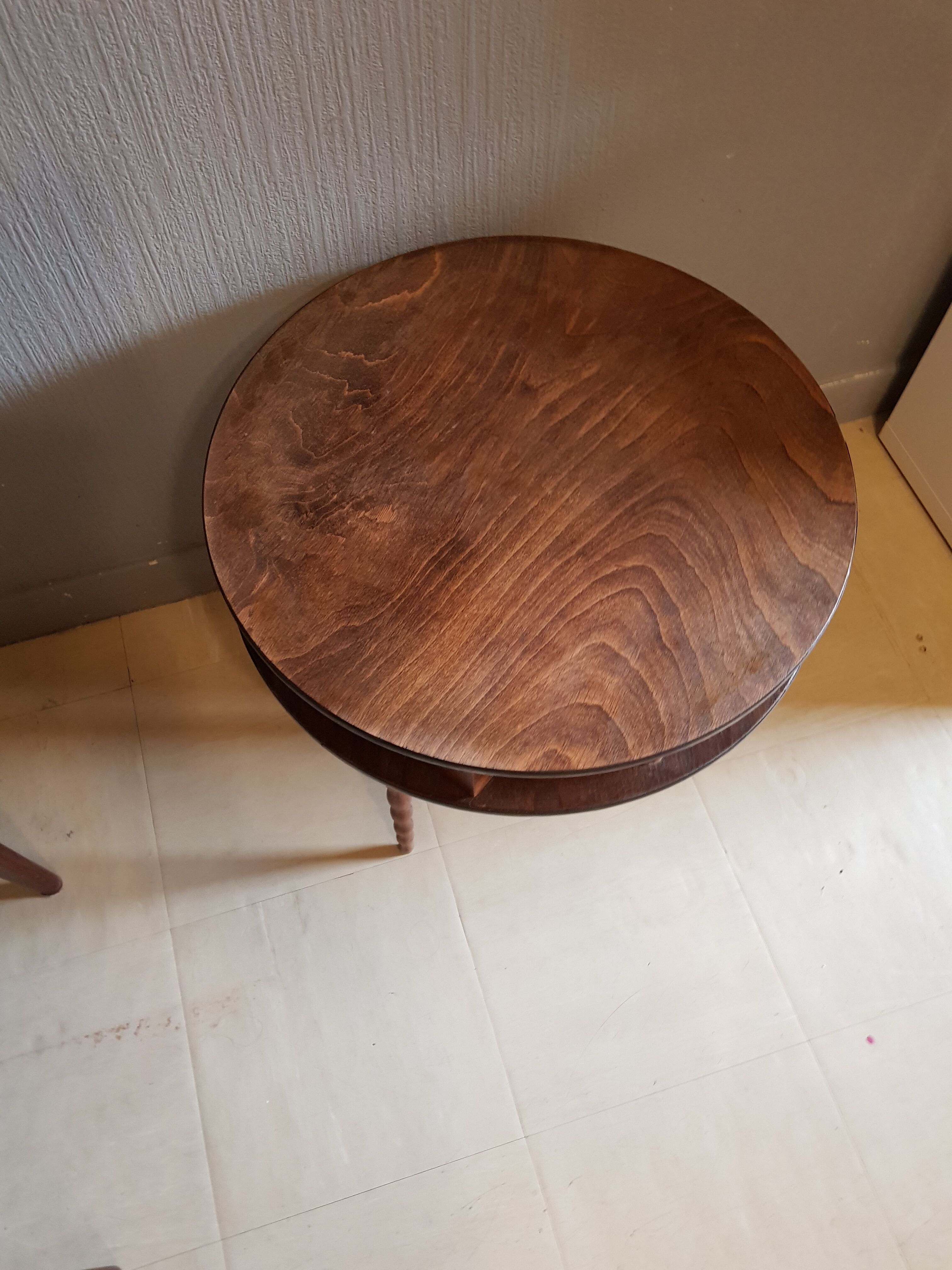 Table tripod vintage worker drawers turned legs