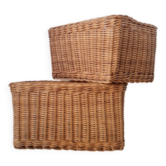 Paire de paniers en rotins - jardinières rotins