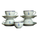 Set of 5 vintage Bernardaud Limoges porcelain cups