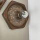 Set of Three brown Ceramic SPUTNIK Wall Lights by Pan Ceramics Germany 197