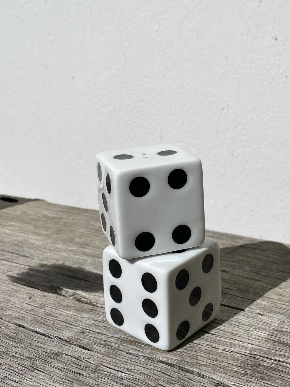 Ceramic salt and pepper shaker dice