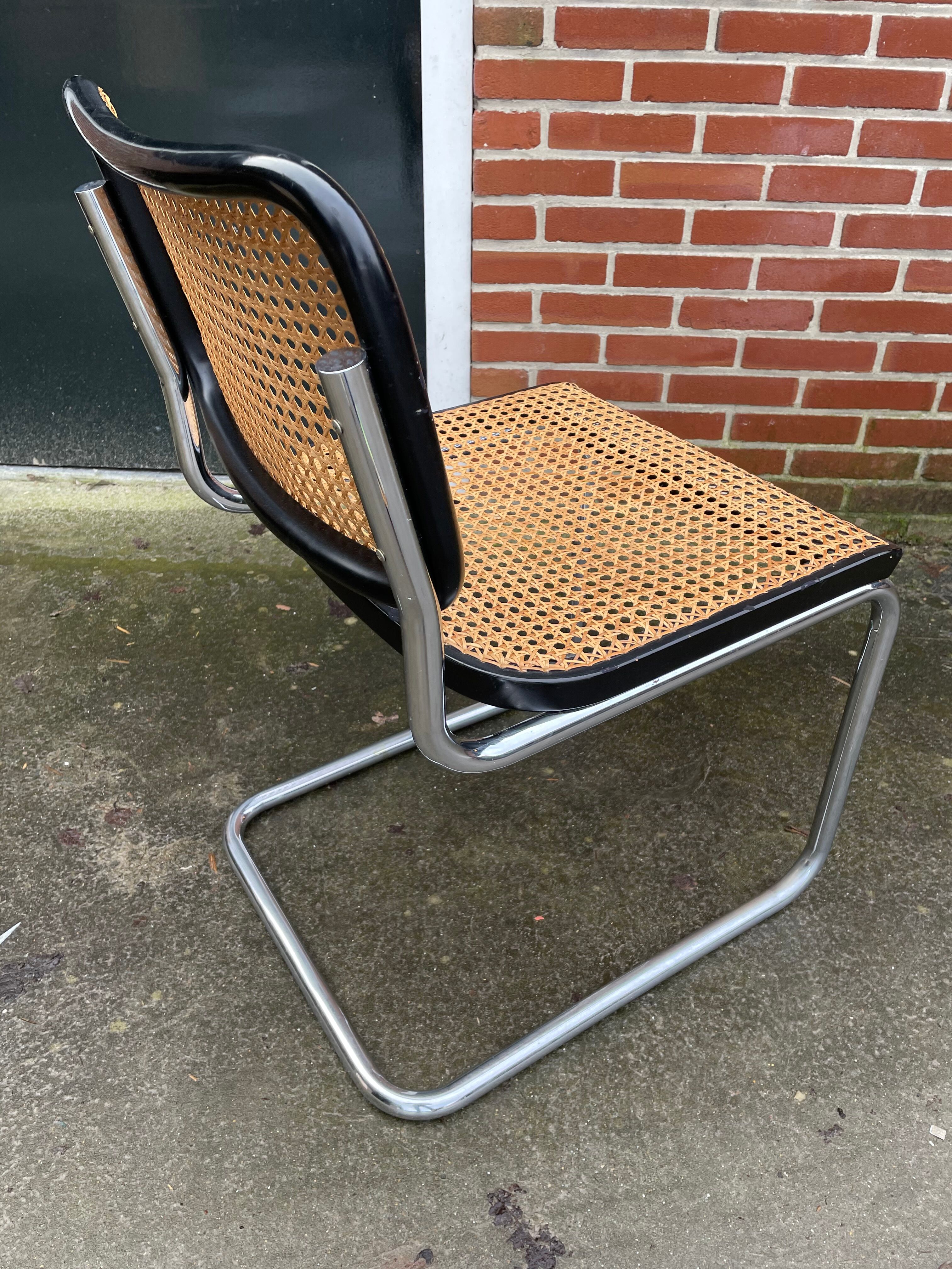 Cesca design chair b32 model in black and chrome