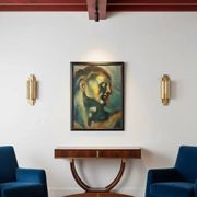 Oil on cardboard – stylized Art Deco study after the Adam of the Sistine Chapel – 60 x 80 cm