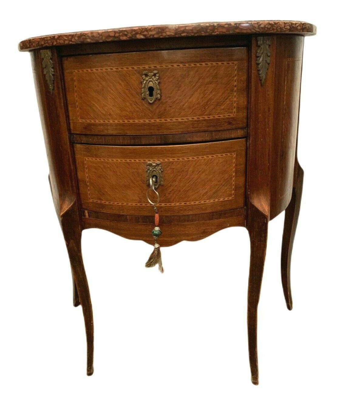 Louis XV style half-moon chest of drawers in XX century marquetry