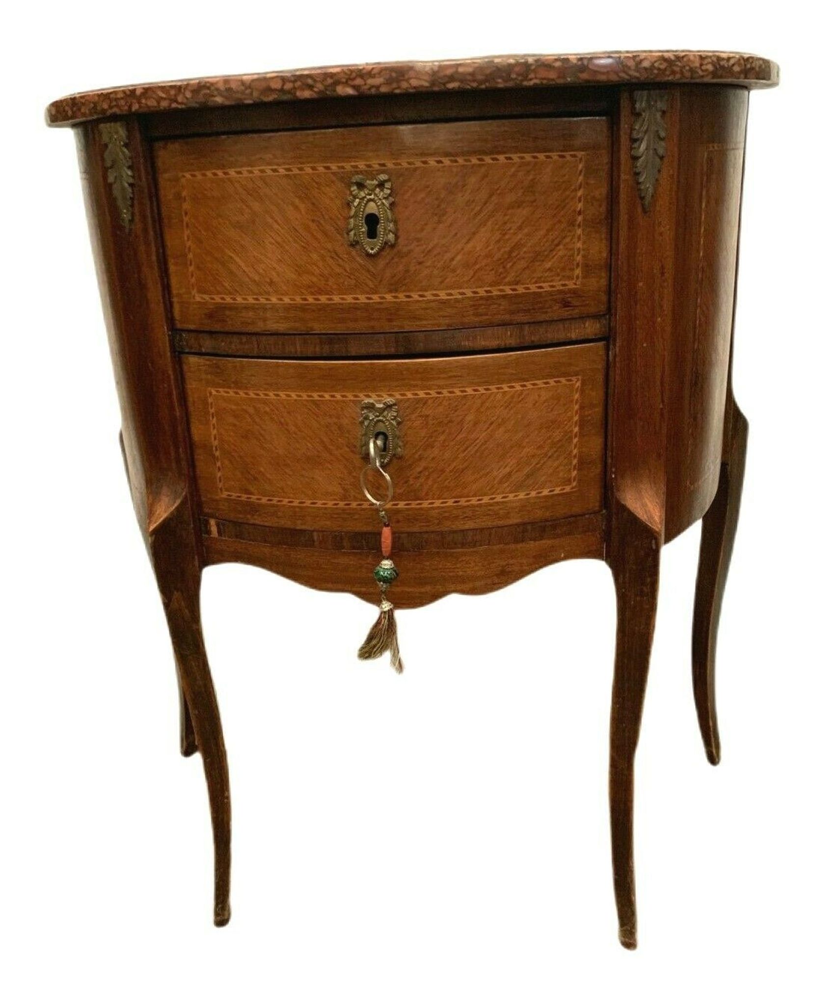 Louis XV style half-moon chest of drawers in XX century marquetry