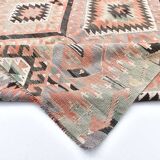 5x9 Red & Brown Tribal Kilim Rug 157x279Cm