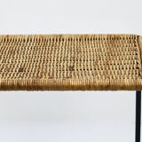 Long side table by Carl Aubock, flower bench, rattan, wicker, Austria, 1950s