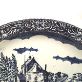 Large decorative plate decorations blue landscape diameter 40 cm