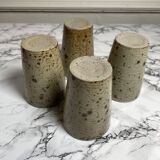 Beige pyrite stoneware mugs