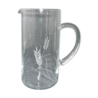 Water decanter engraved glass pitcher 1.4 l