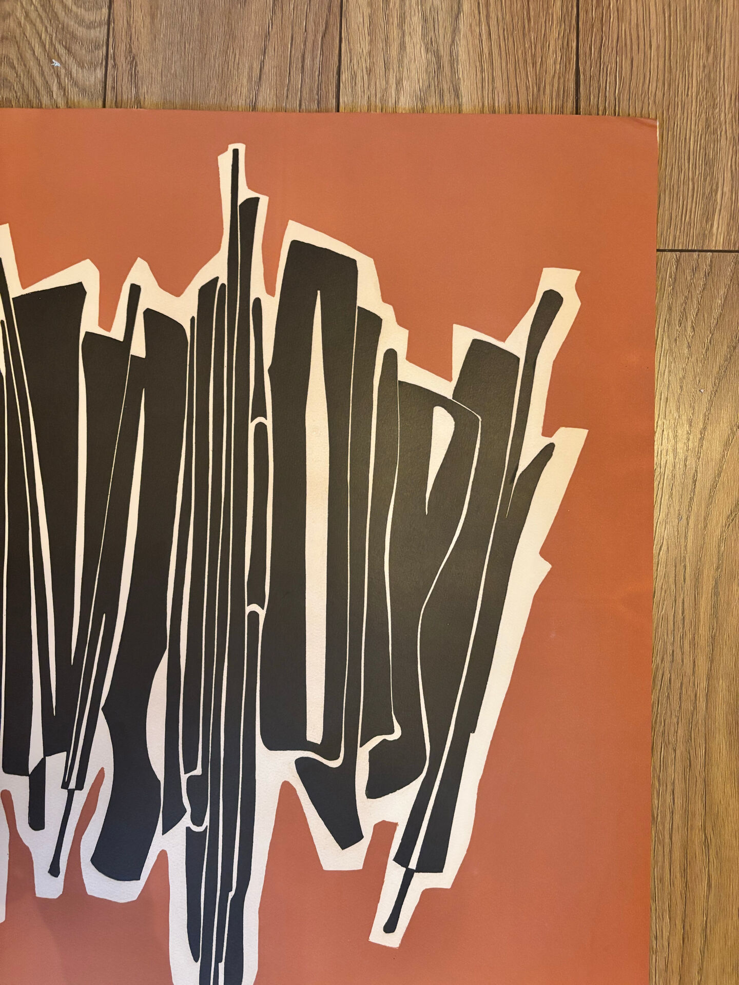 Original Abstract Lithograph Antonia Pino 1970. Signed Numbered 8