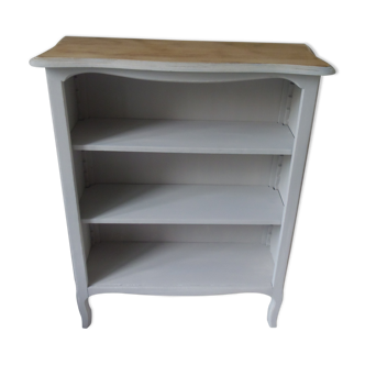 Vintage library patinated pearl gray, wooden top.